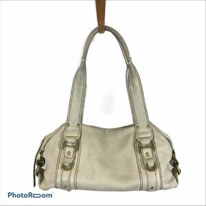 Kenneth Cole Off White Leather Shoulder Bag‎